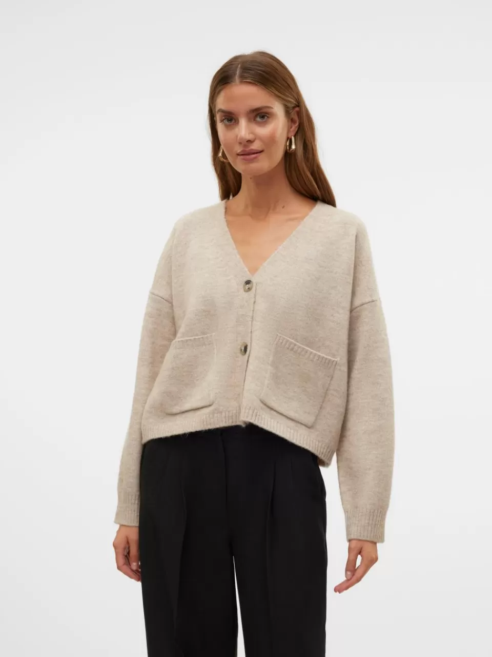 Best Sale VERO MODA AWGEMMA Strikket cardigan Plaza Taupe