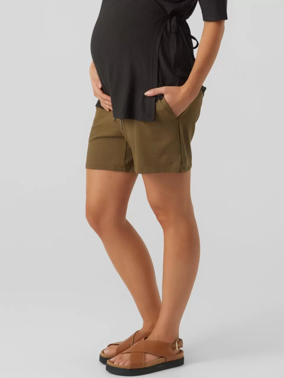 Store VERO MODA Mamma-shorts Dark Olive