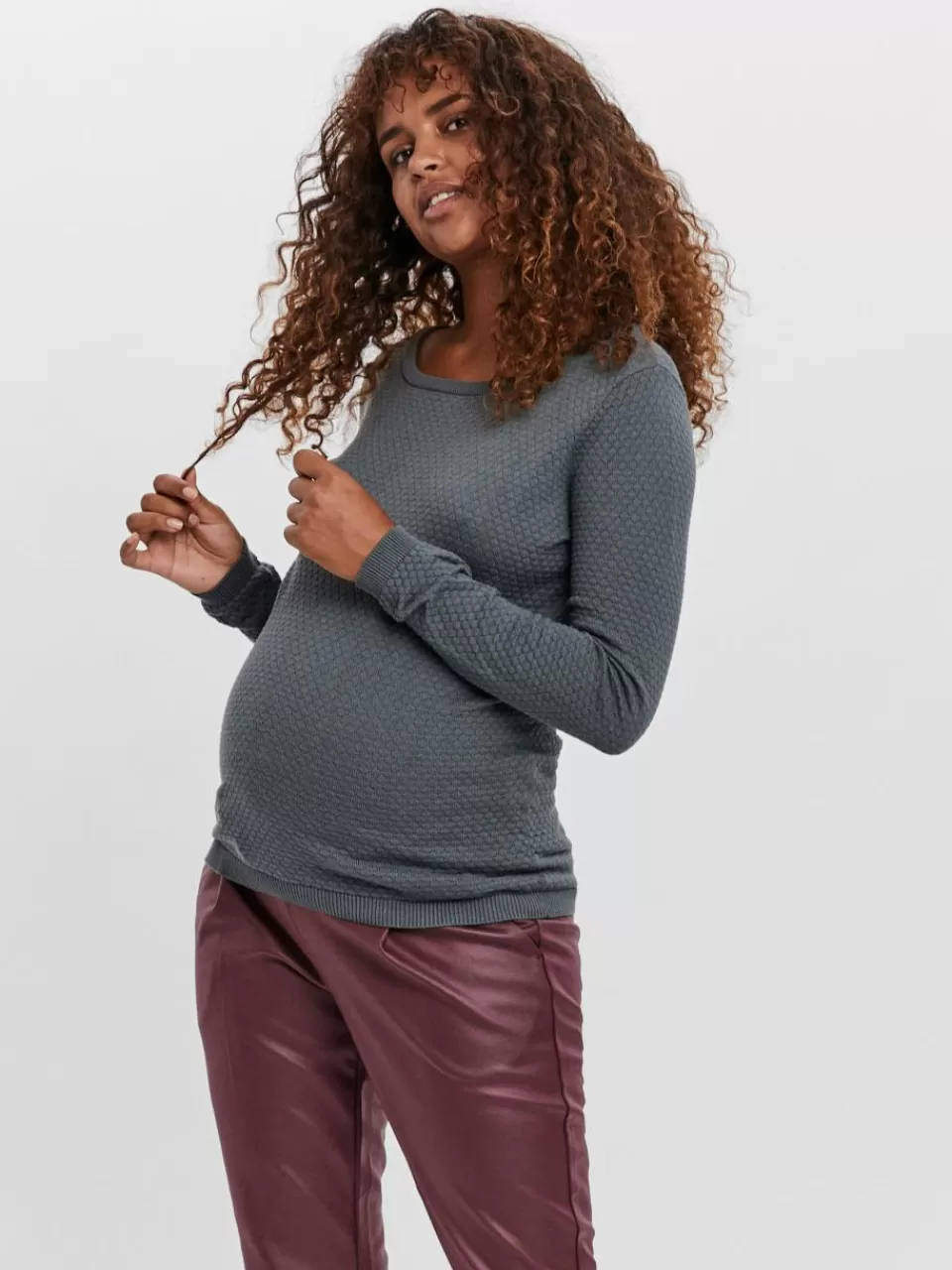 Sale VERO MODA Mamma-strikkegenser Balsam Green