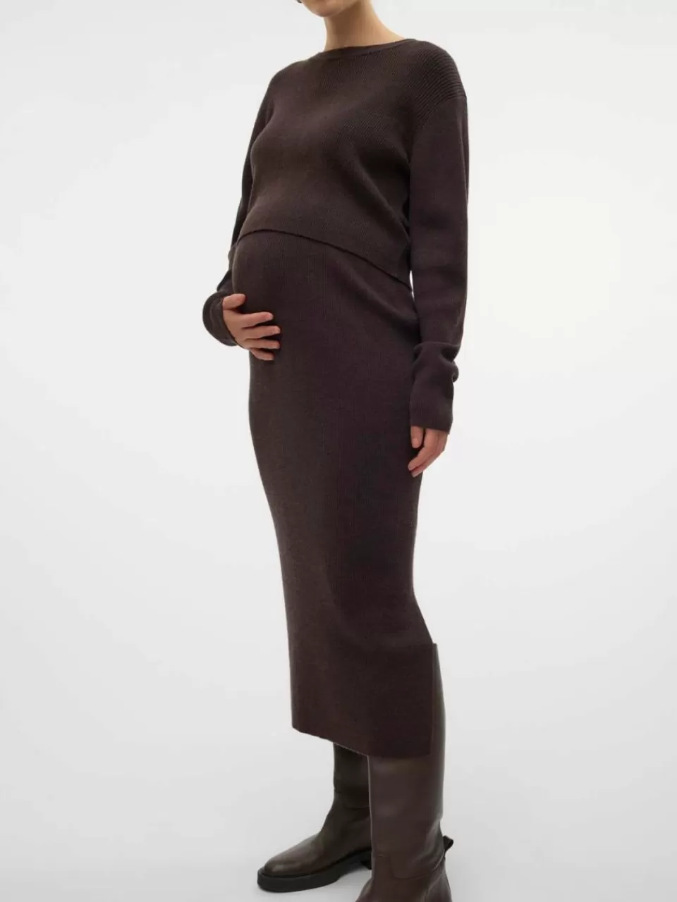 Shop VERO MODA Midiskjørt Chocolate Torte