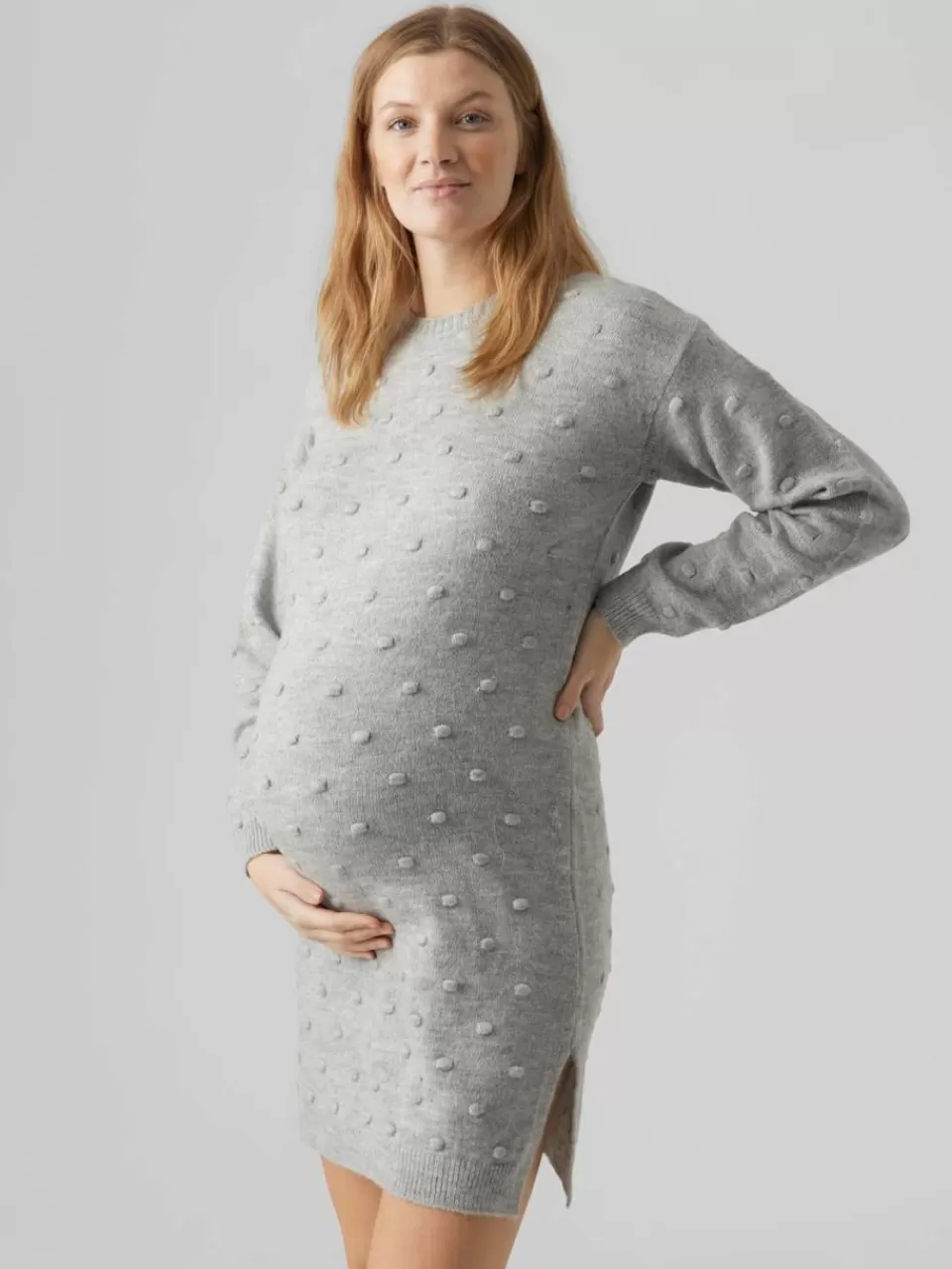 Shop VERO MODA MLINES Gravidkjole Light Grey Melange