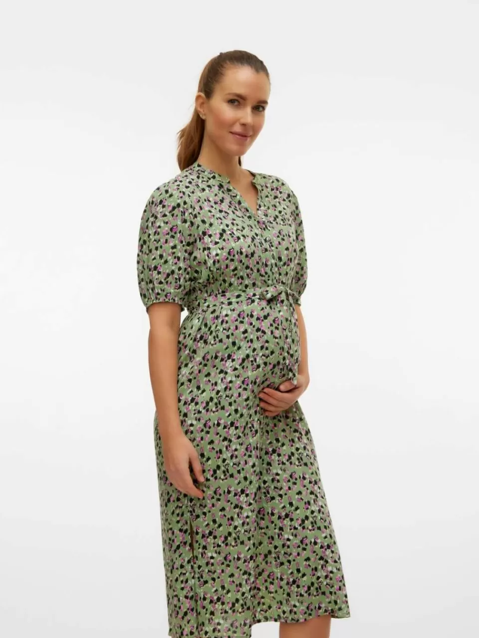 Sale VERO MODA MLMERCY Gravidkjole Hedge Green