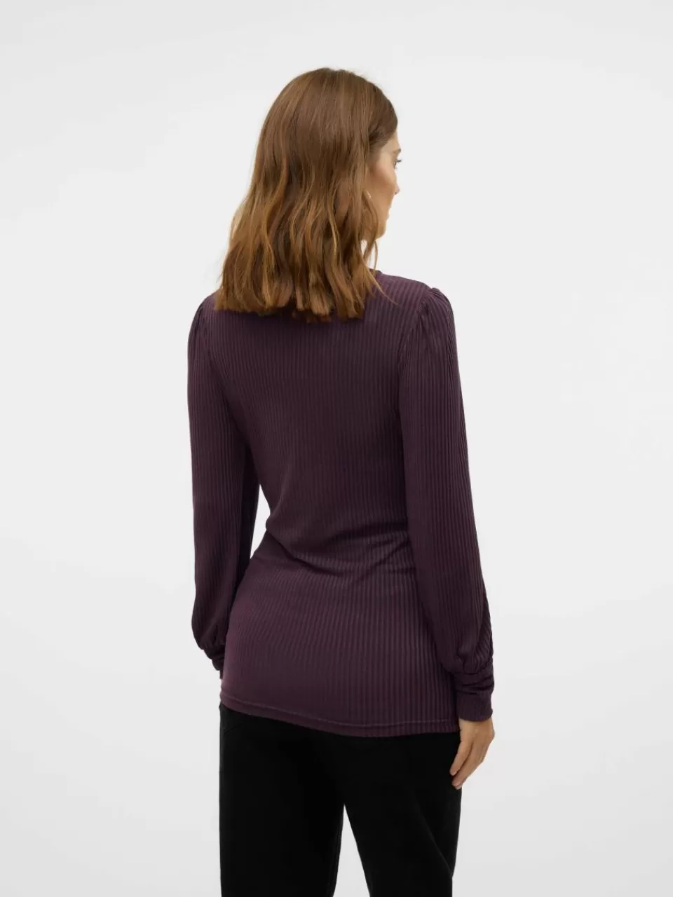 New VERO MODA Regular Fit O-hals Topp Plum Perfect