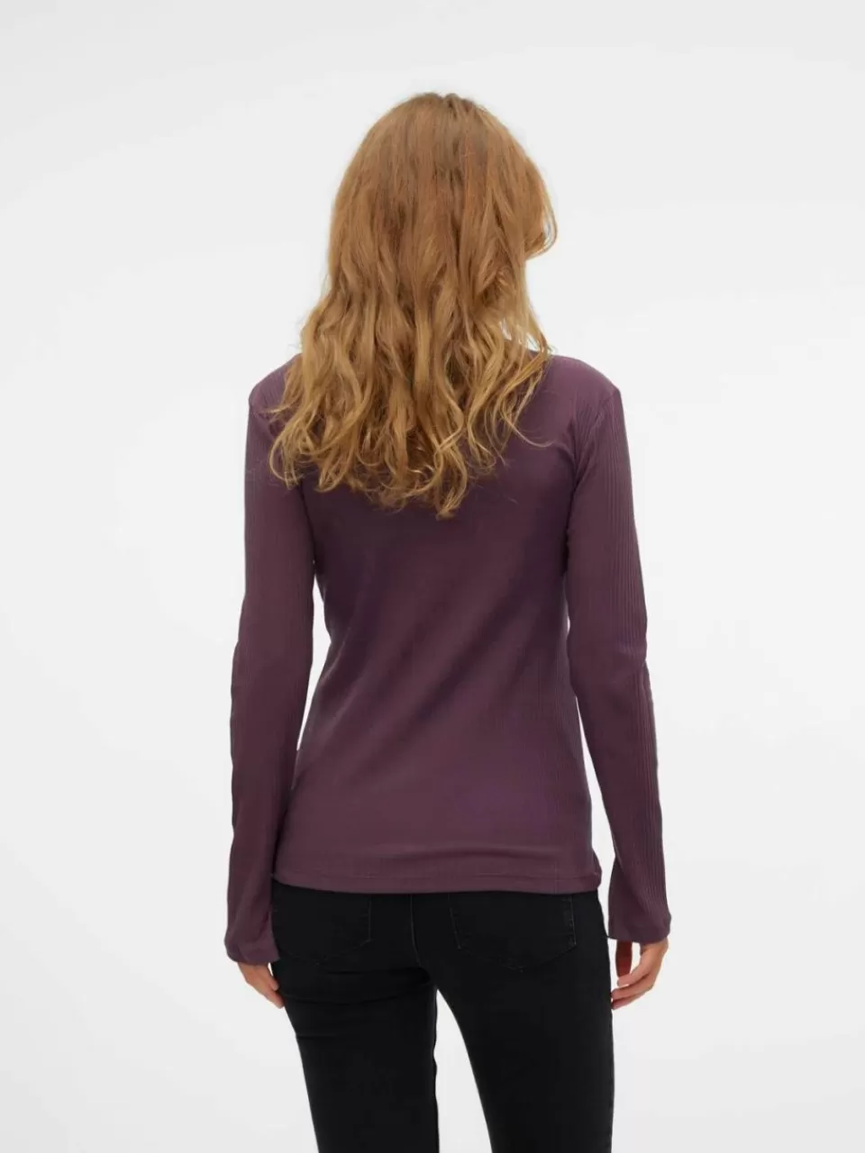 Sale VERO MODA Regular Fit V-hals Topp Plum Perfect