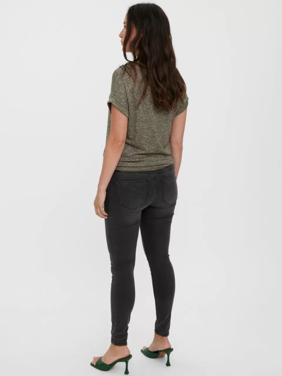 Shop VERO MODA Skinny Fit Jeans Dark Grey Denim