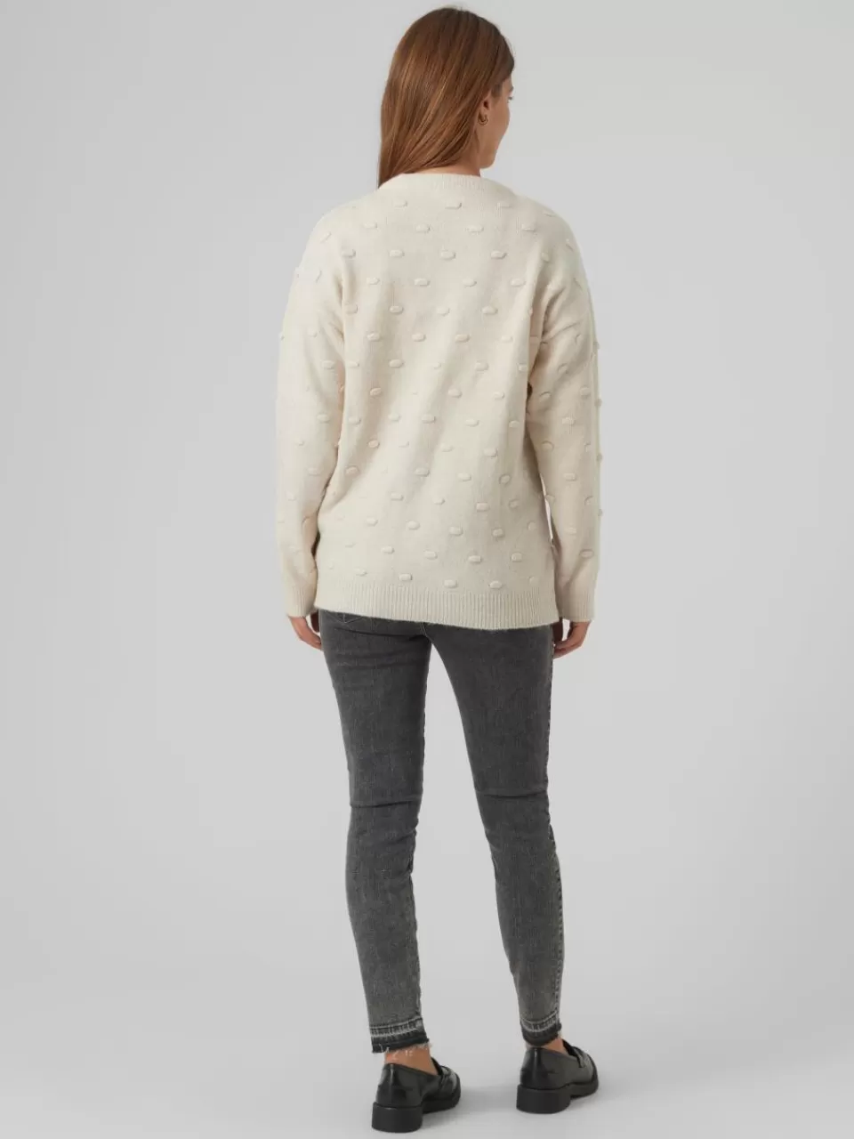 Best Sale VERO MODA Slim Fit Middels høy midje Røff kantskjæring Jeans Grey Denim