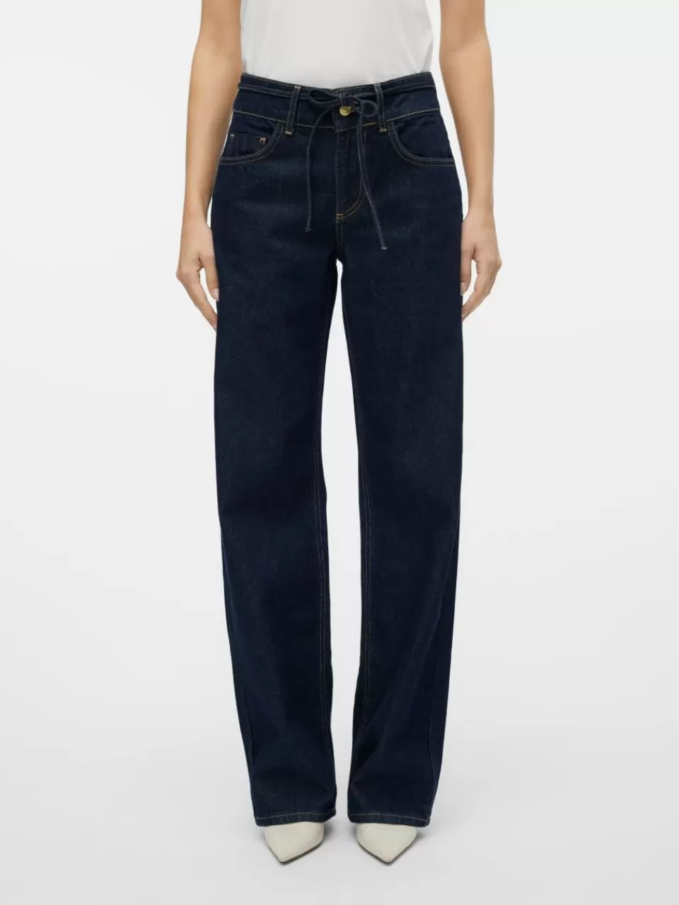 Clearance VERO MODA SNRANCY Loose fit Jeans Dark Blue Denim