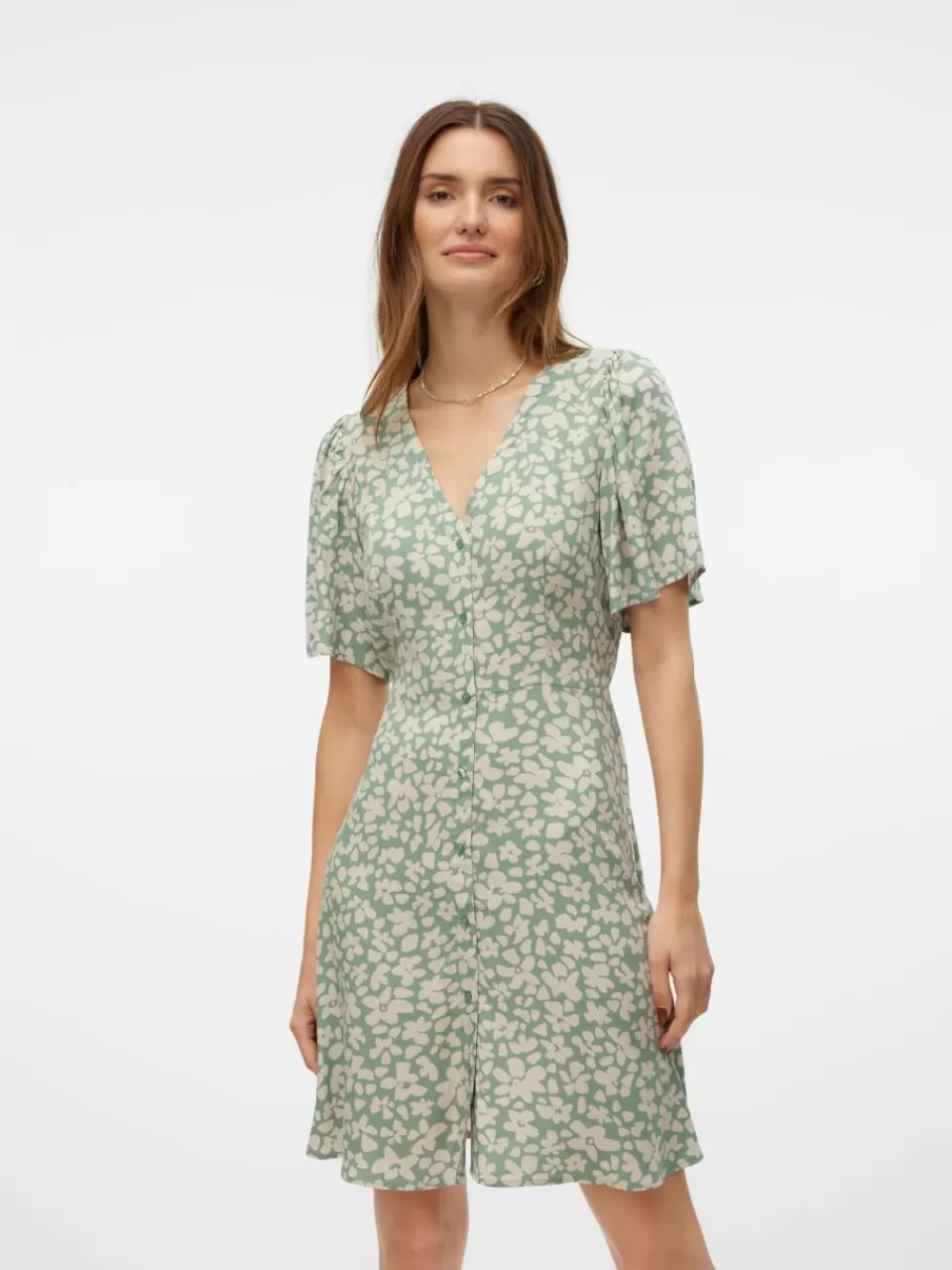 Store VERO MODA VMALBA Kort kjole Hedge Green