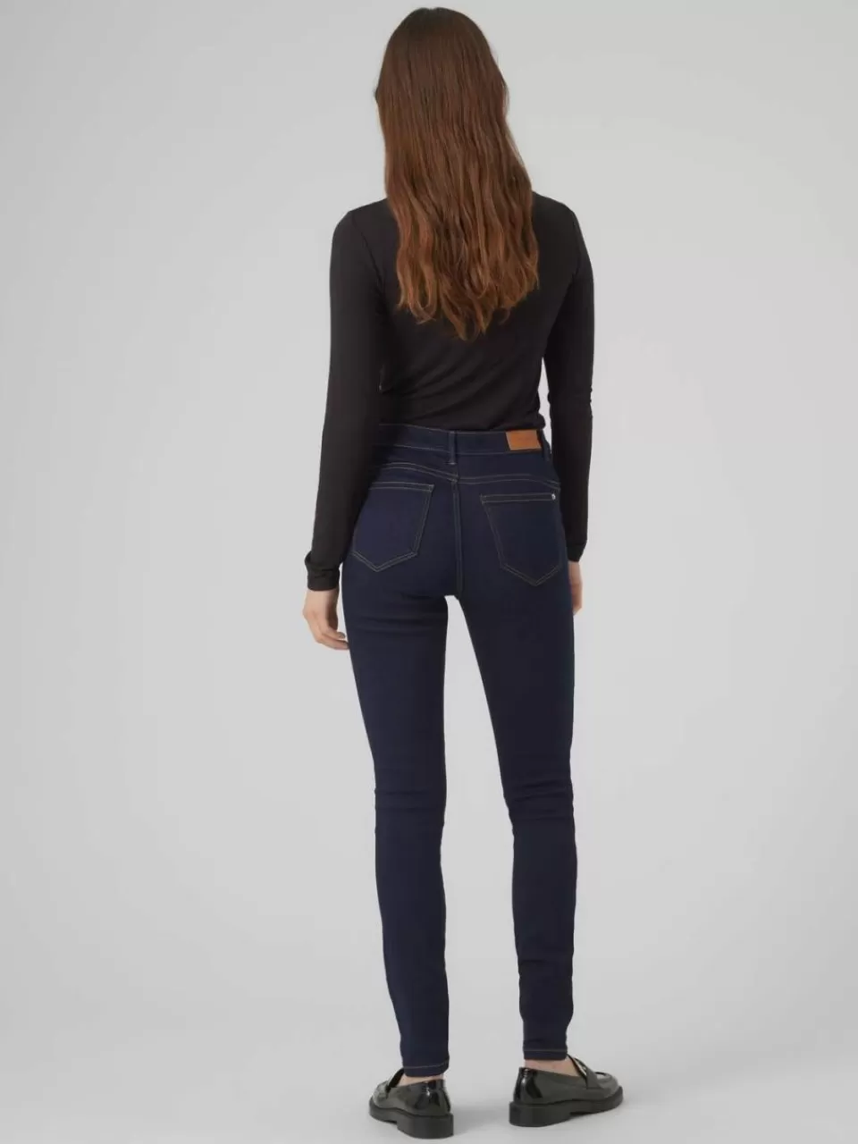 Discount VERO MODA VMALIA Middels høyt snitt Slim Fit Jeans Dark Blue Denim