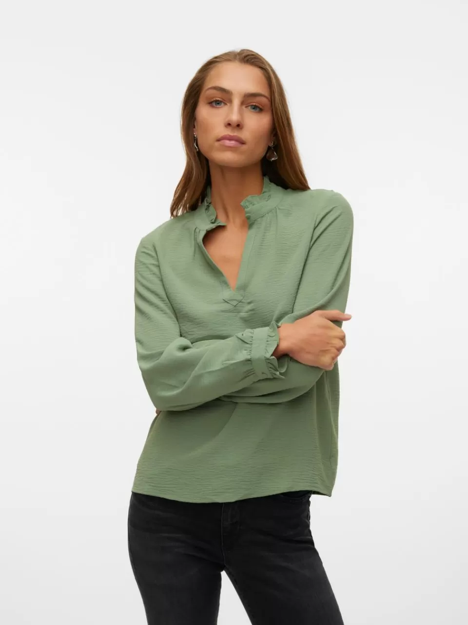 Outlet VERO MODA VMALVA Topp Hedge Green