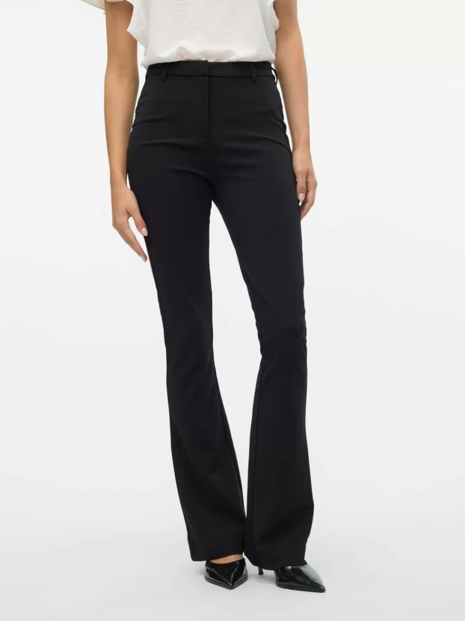 Hot VERO MODA VMAMIRA Middels høy midje Bukser Black