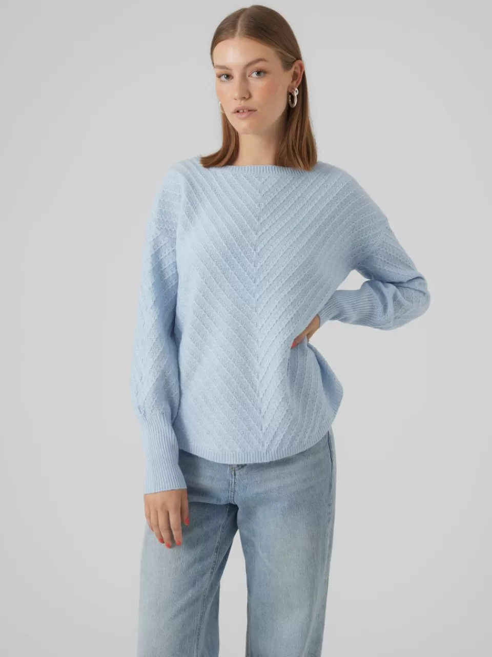 Cheap VERO MODA VMANJASTINNA Genser Cashmere Blue