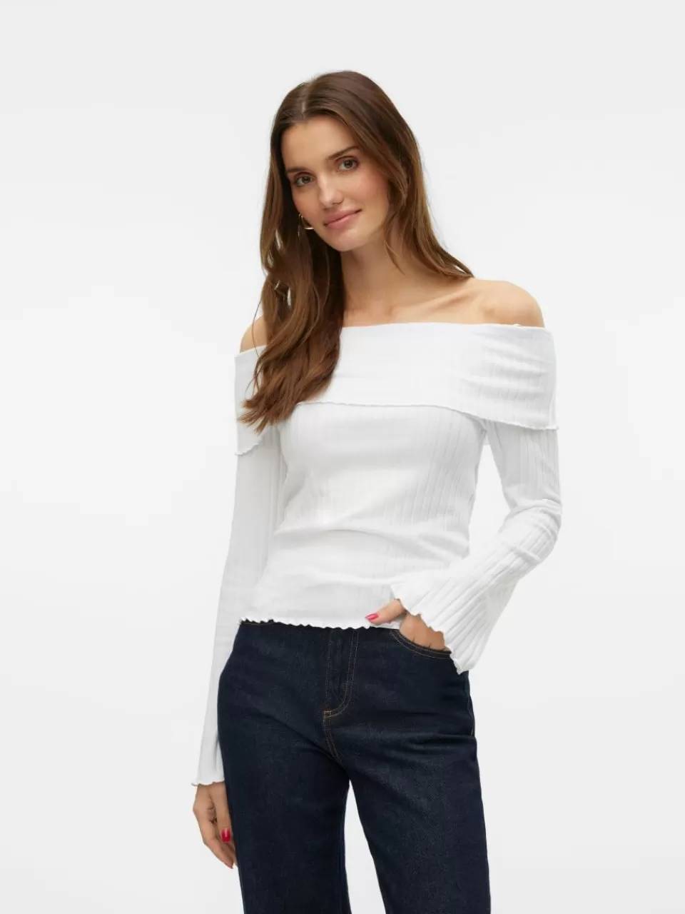 New VERO MODA VMAURA Topp Bright White