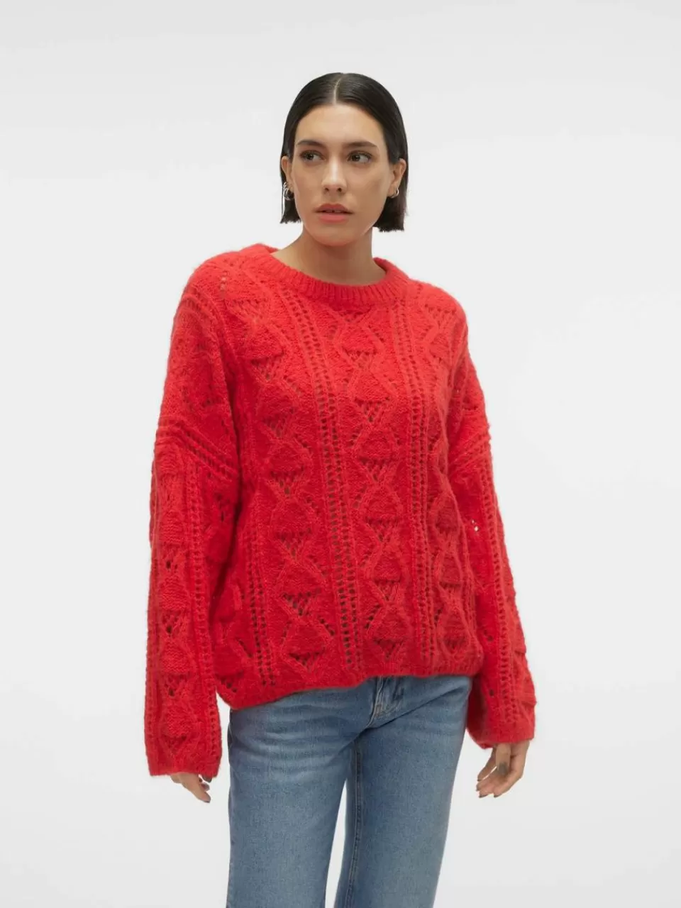 Hot VERO MODA VMBERRY Genser Tomato