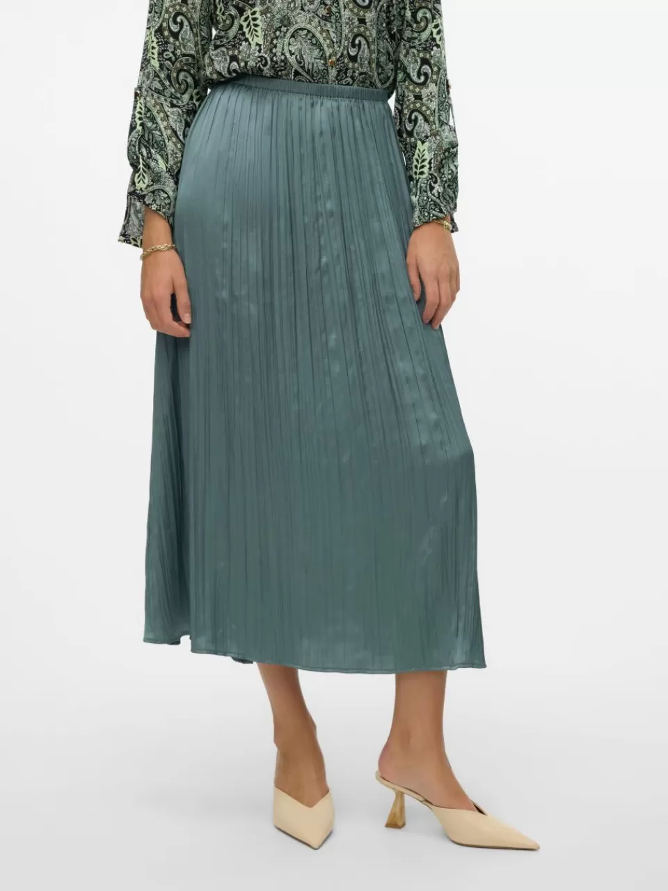 Flash Sale VERO MODA VMBILLIE Høy midje Langt skjørt Balsam Green