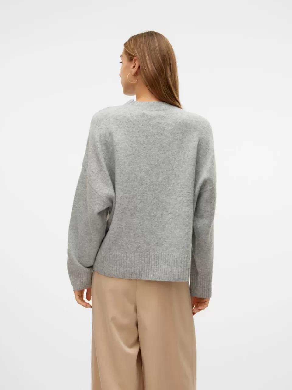 Shop VERO MODA VMBOOM Genser Light Grey Melange