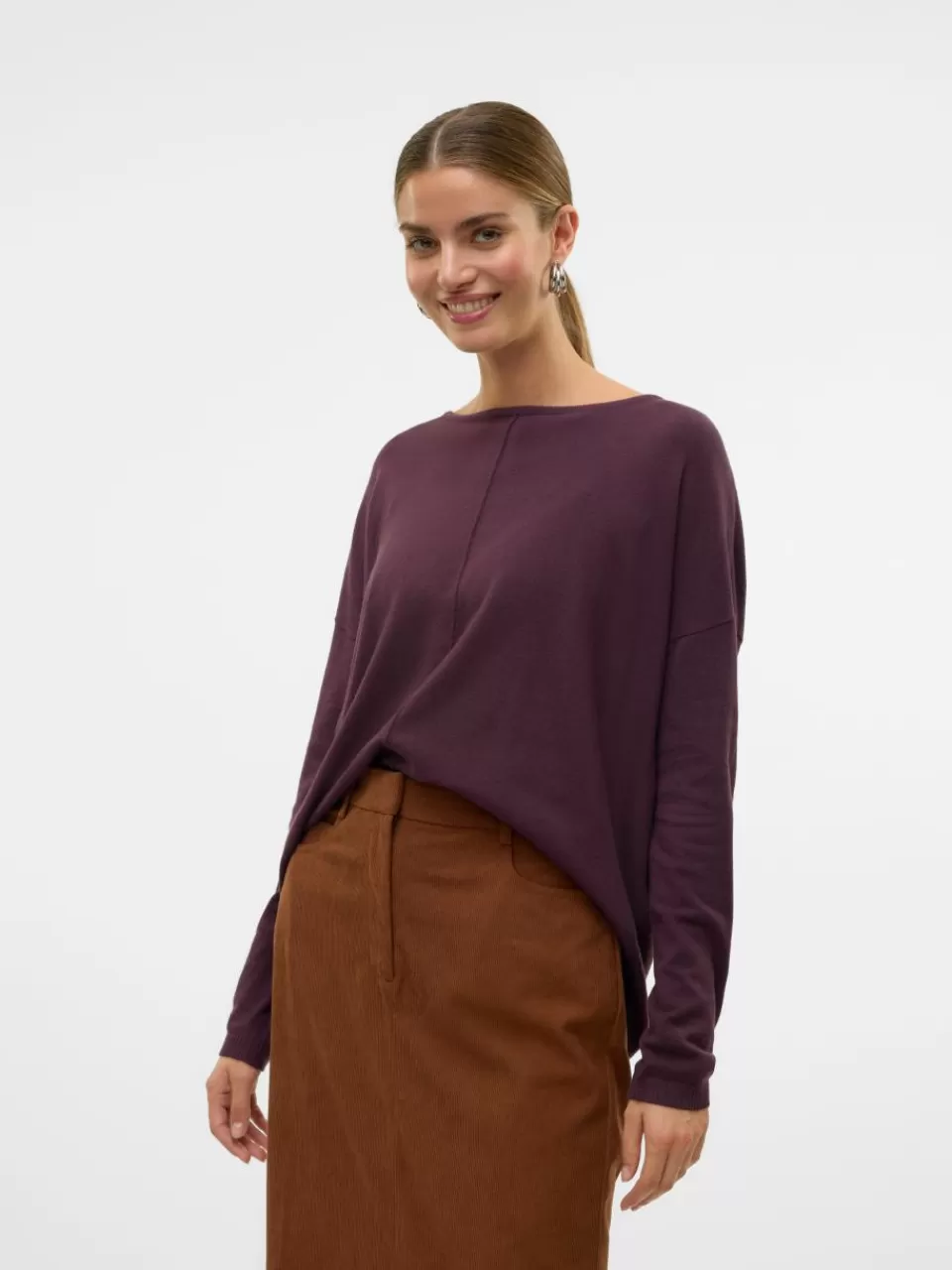 Shop VERO MODA VMBREEZE Genser Plum Perfect