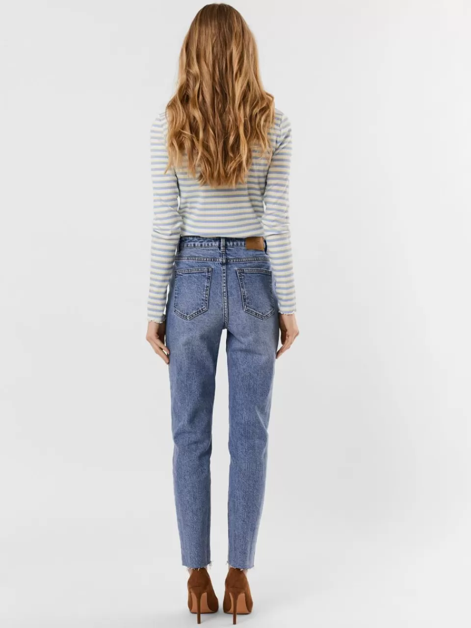 Store VERO MODA VMBRENDA Høyt snitt Mom Fit Jeans Light Blue Denim