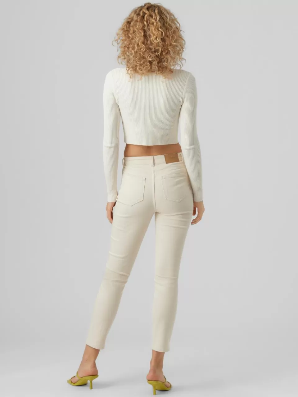 Best Sale VERO MODA VMBRENDA Høyt snitt Straight Fit Jeans Ecru