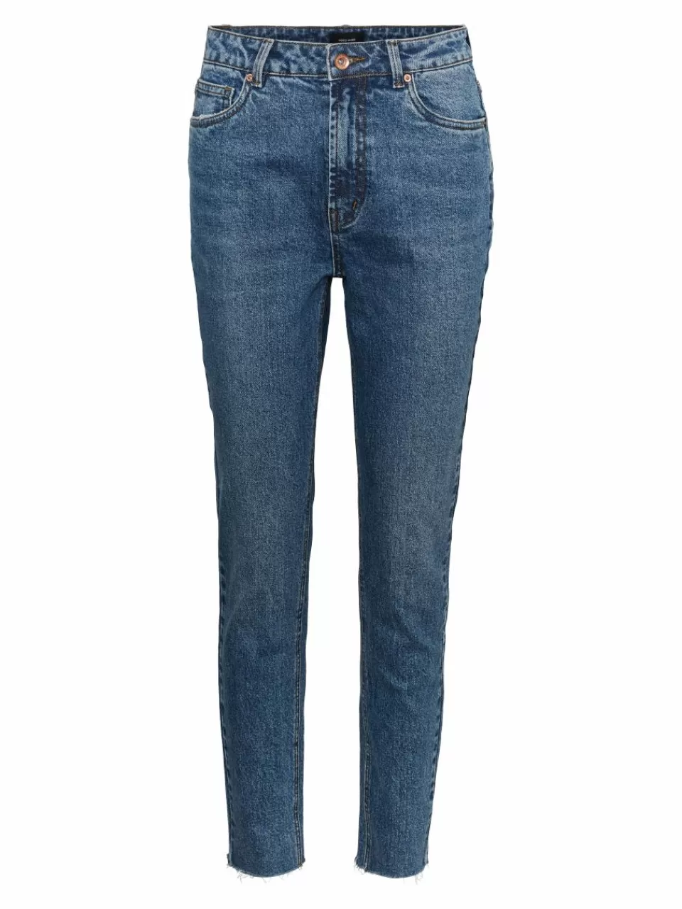 Best Sale VERO MODA VMBRENDA Høyt snitt Straight Fit Jeans Medium Blue Denim