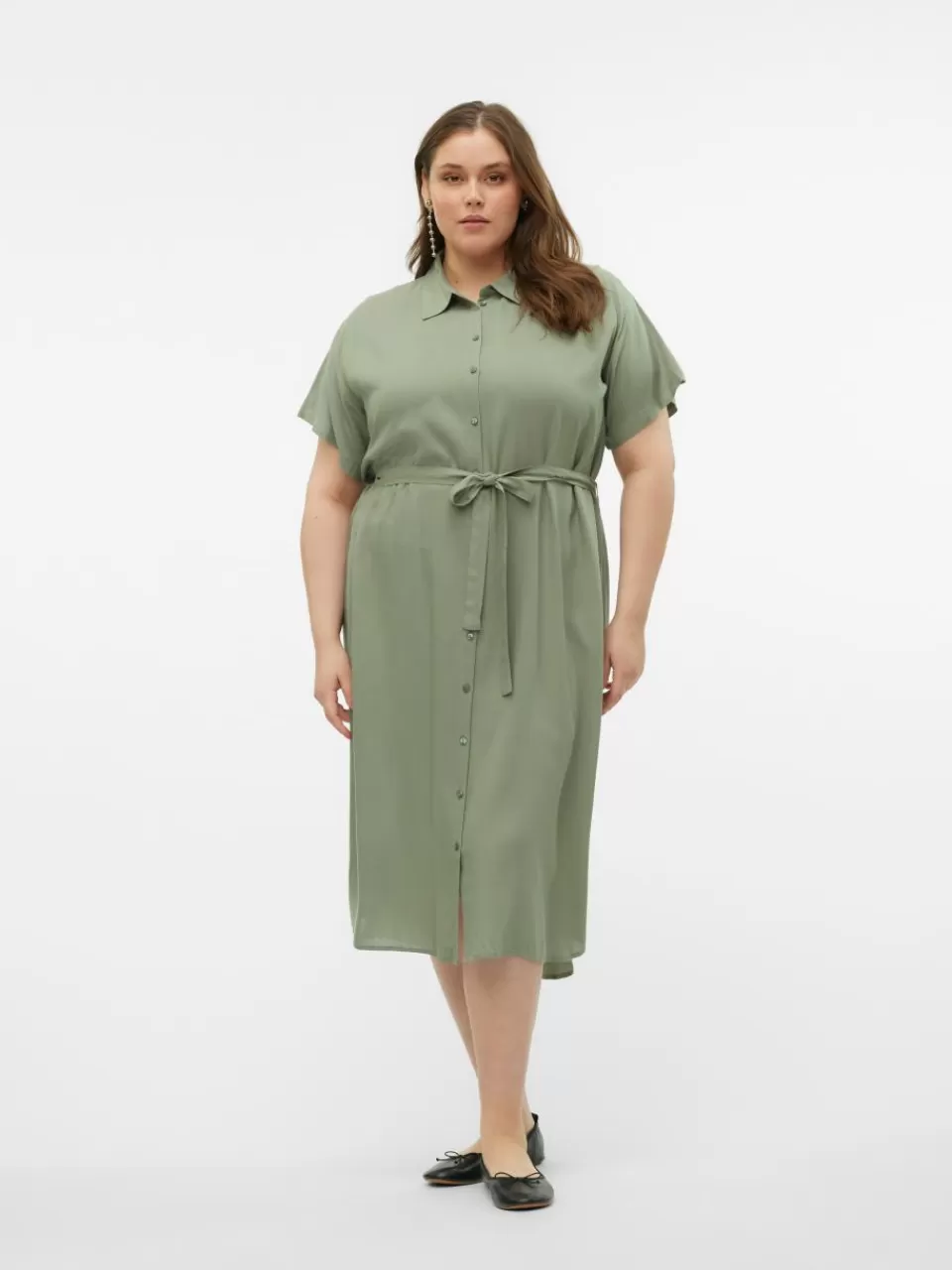 Cheap VERO MODA VMBUMPY Lang kjole Hedge Green