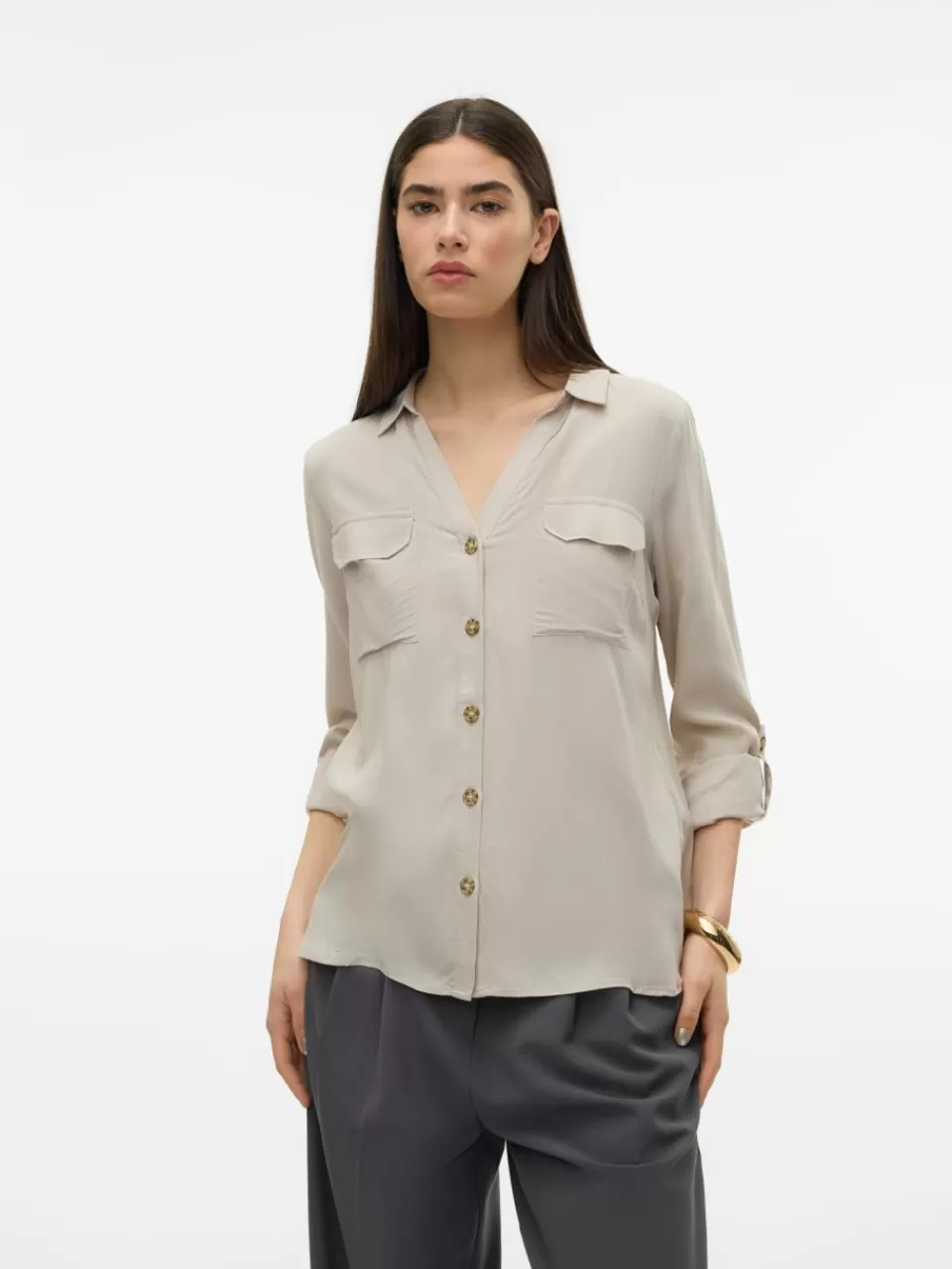 Cheap VERO MODA VMBUMPY Skjorte Silver Lining