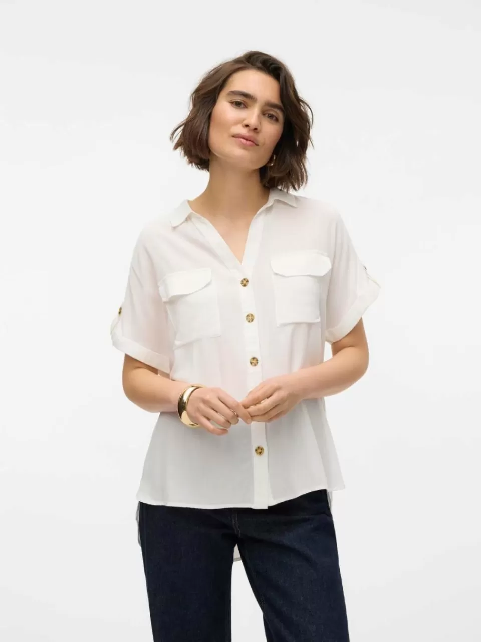 Sale VERO MODA VMBUMPY Skjorte Snow White