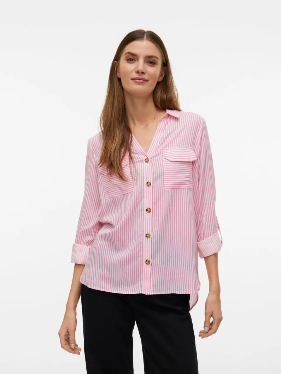 Discount VERO MODA VMBUMPY Skjorte Pink Cosmos