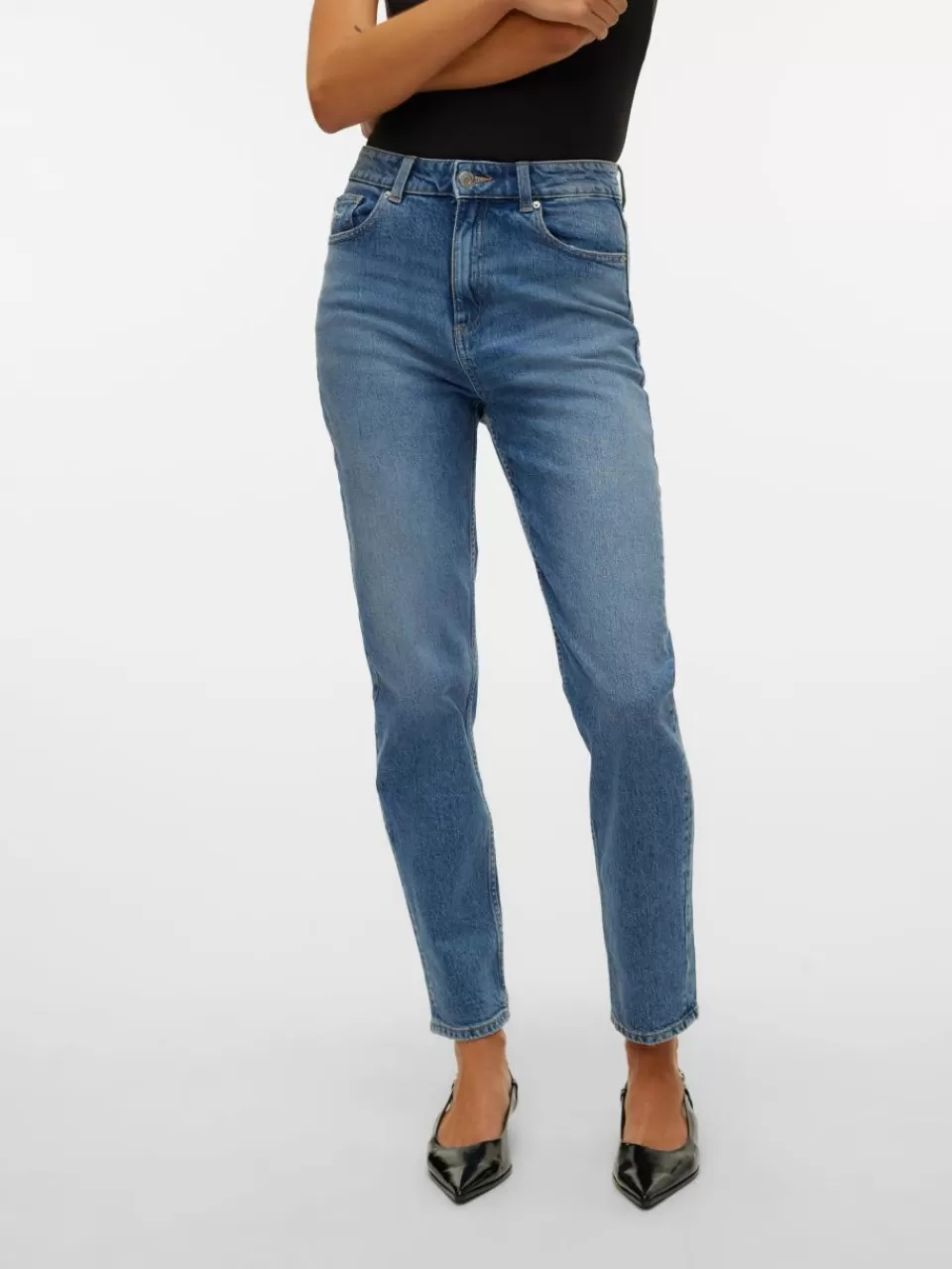 Outlet VERO MODA VMCARRIE Super high rise Mom Fit Jeans Medium Blue Denim