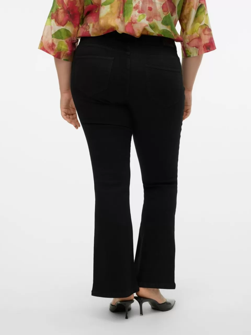 Online VERO MODA VMCELLY Middels høyt snitt Flared Fit Jeans Black