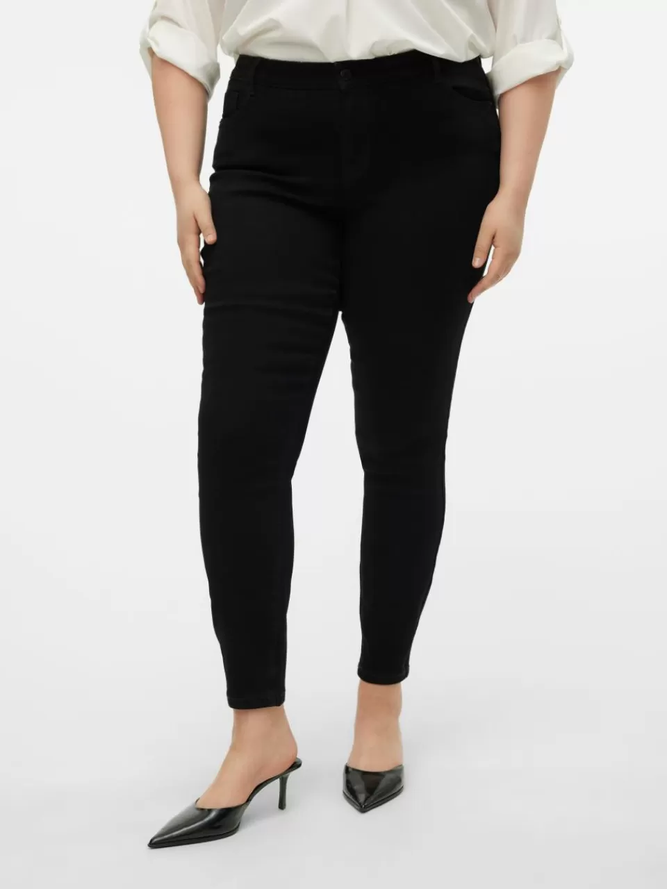 Store VERO MODA VMCELLY Middels høyt snitt Skinny Fit Jeans Black