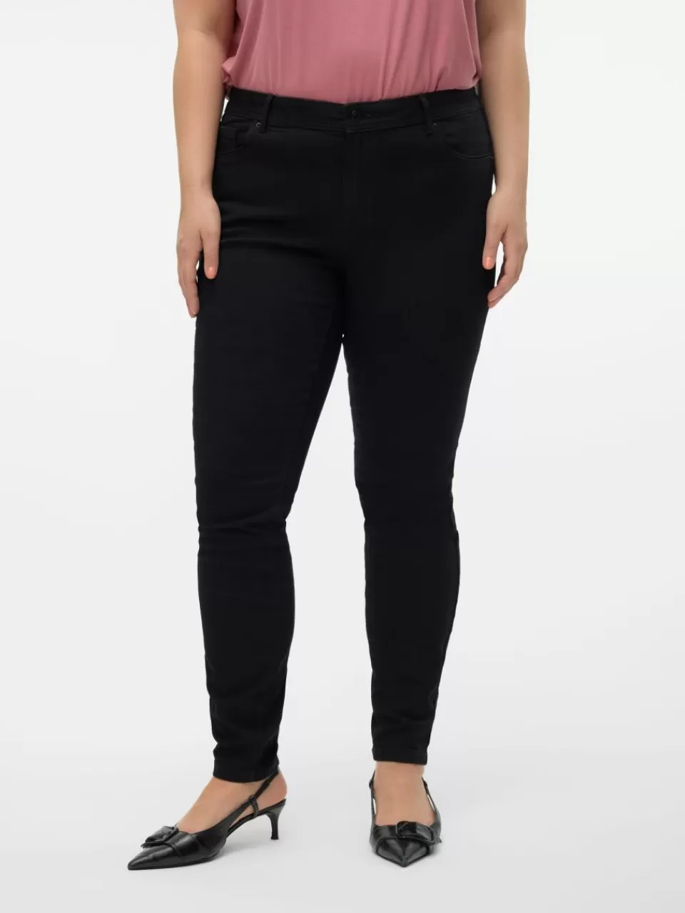 Cheap VERO MODA VMCFANYA Middels høyt snitt Skinny Fit Jeans Black