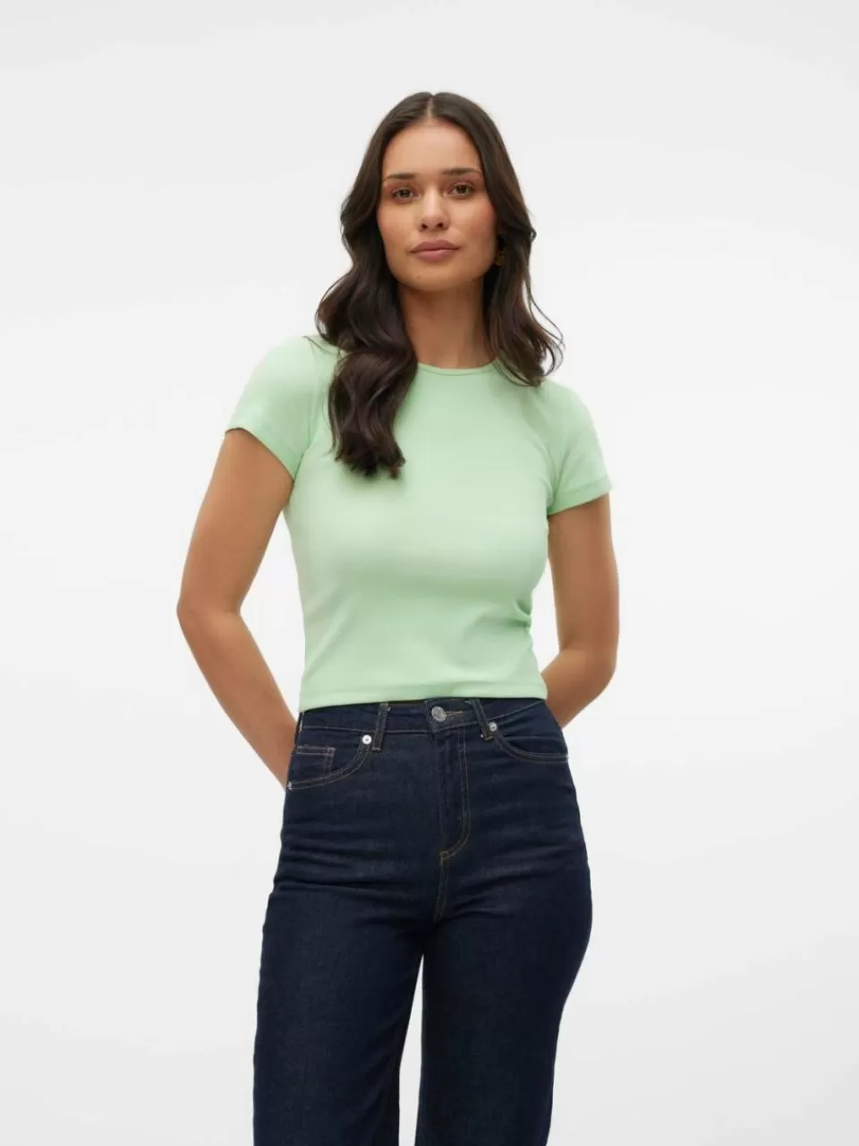 Fashion VERO MODA VMCHLOE T-skjorte Pastel Green