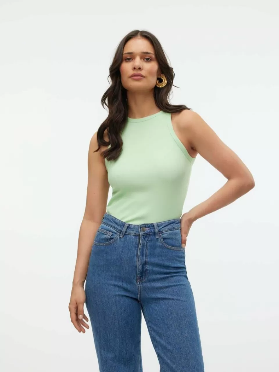 Store VERO MODA VMCHLOE T-skjorte Pastel Green