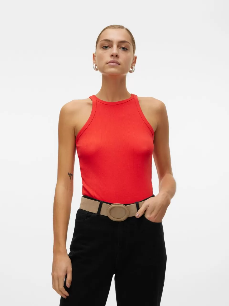 Outlet VERO MODA VMCHLOE T-skjorte Tomato