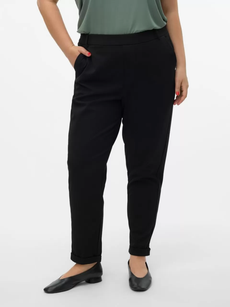 Fashion VERO MODA VMCMAYA Middels høy midje Bukser Black