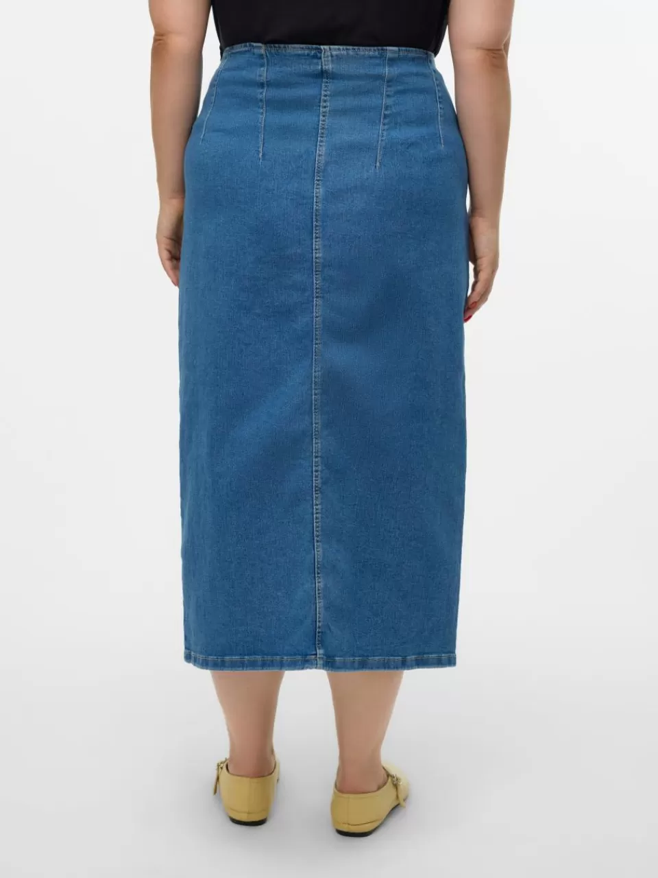 Outlet VERO MODA VMCMONIC Høy midje Midiskjørt Medium Blue Denim