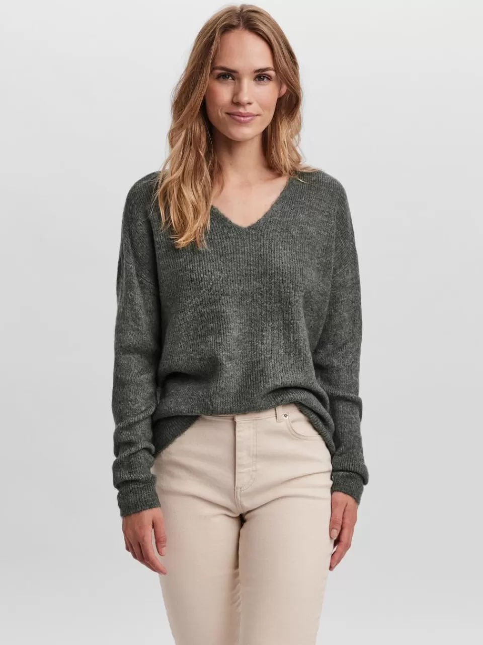 Best Sale VERO MODA VMCREWLEFILE Genser Balsam Green