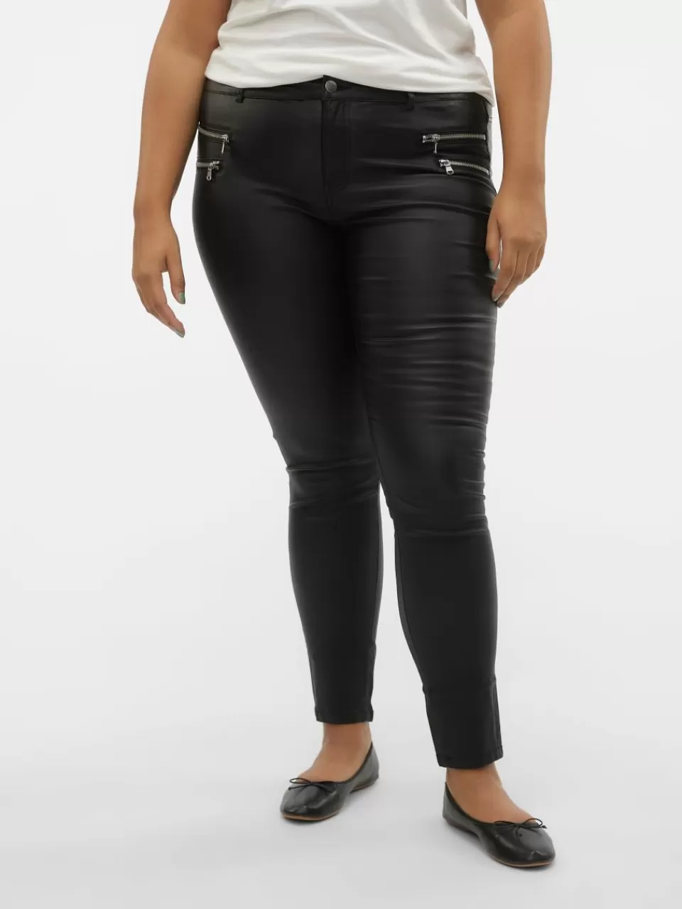 Online VERO MODA VMCSEVEN Middels høy midje Bukser Black