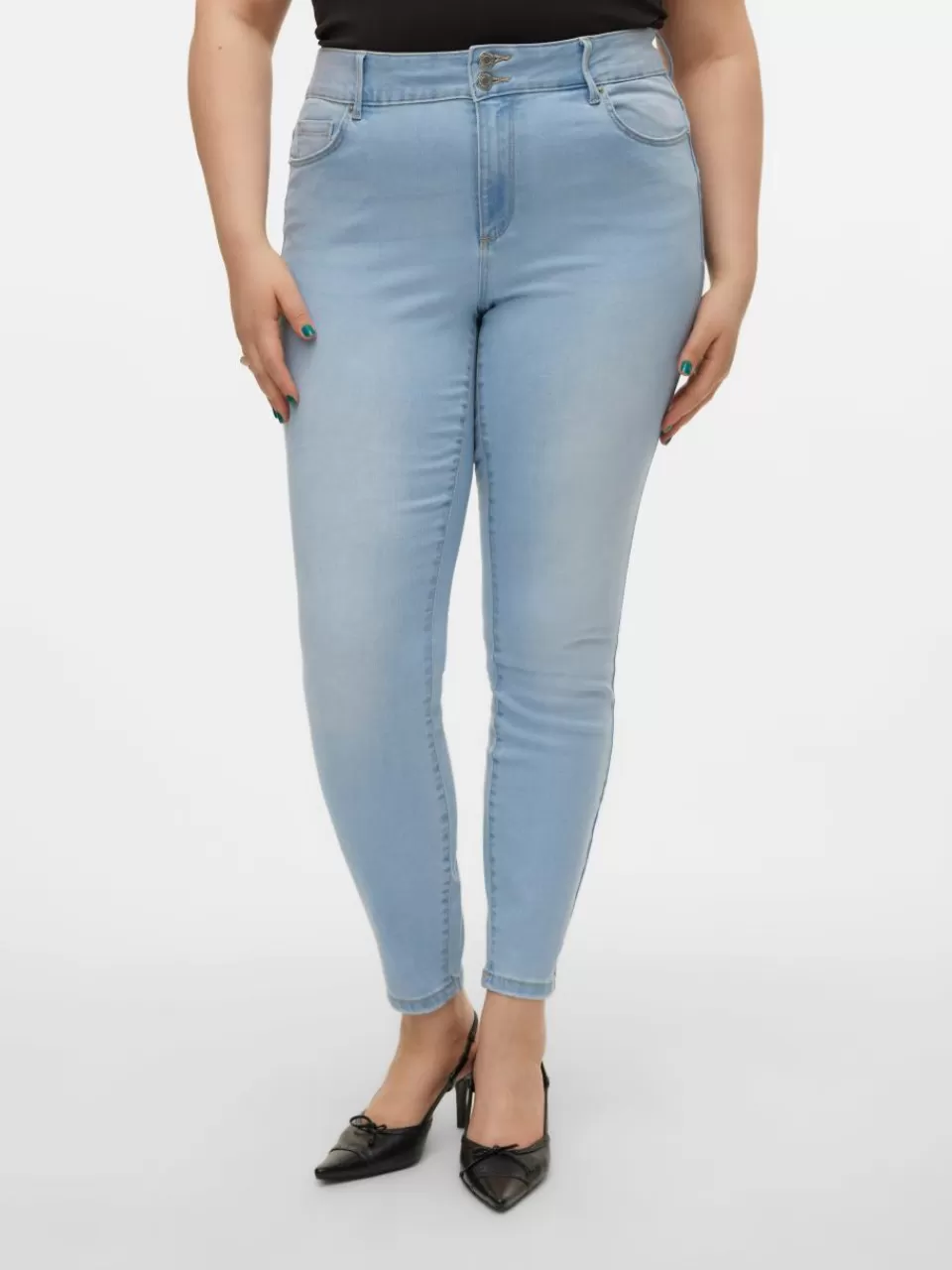 Cheap VERO MODA VMCSOPHIA Høyt snitt Slim Fit Jeans Light Blue Denim