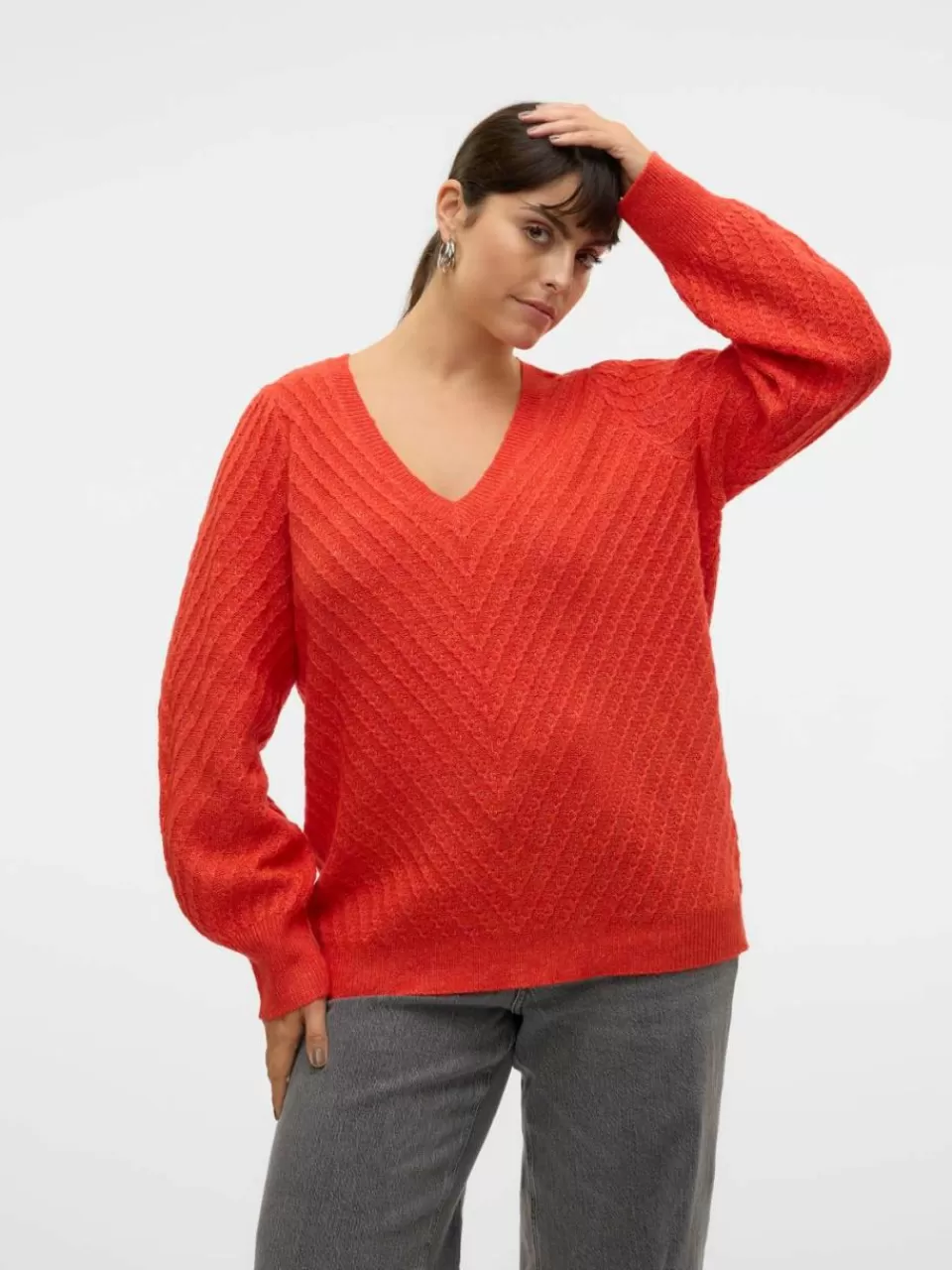 Flash Sale VERO MODA VMCSTINNA Genser Tomato