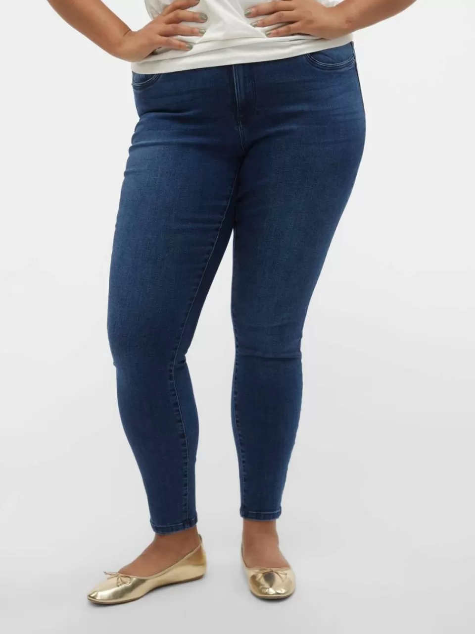 Sale VERO MODA VMCTANYA Høyt snitt Skinny Fit Jeans Dark Blue Denim