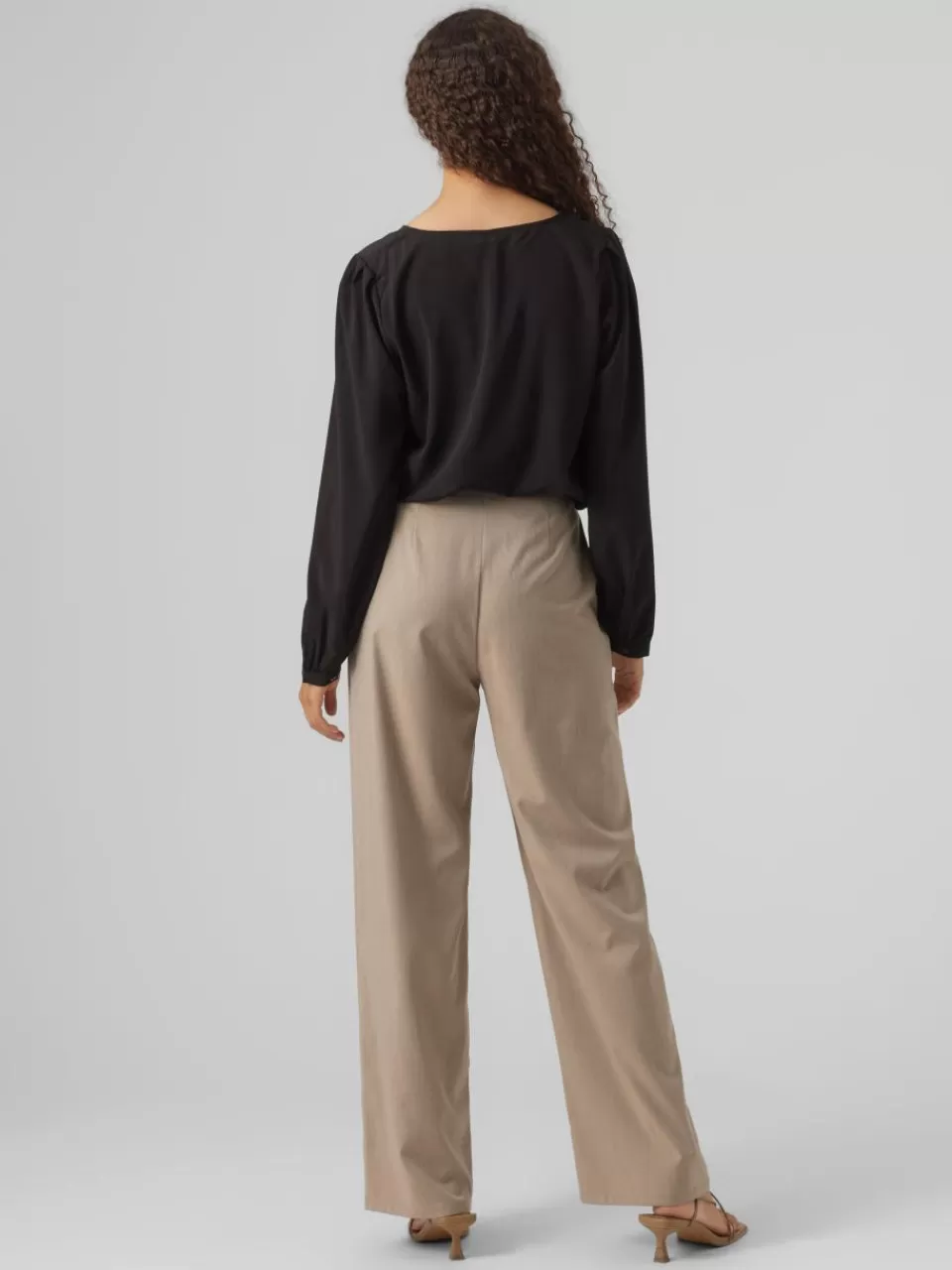 Best Sale VERO MODA VMDAGNY Middels høy midje Bukser Brown Lentil