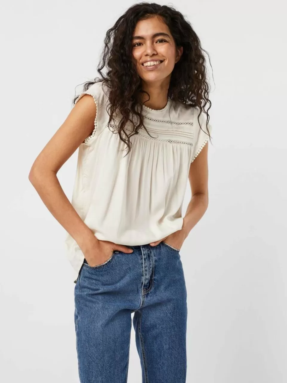 Cheap VERO MODA VMDEBBIE Topp Snow White
