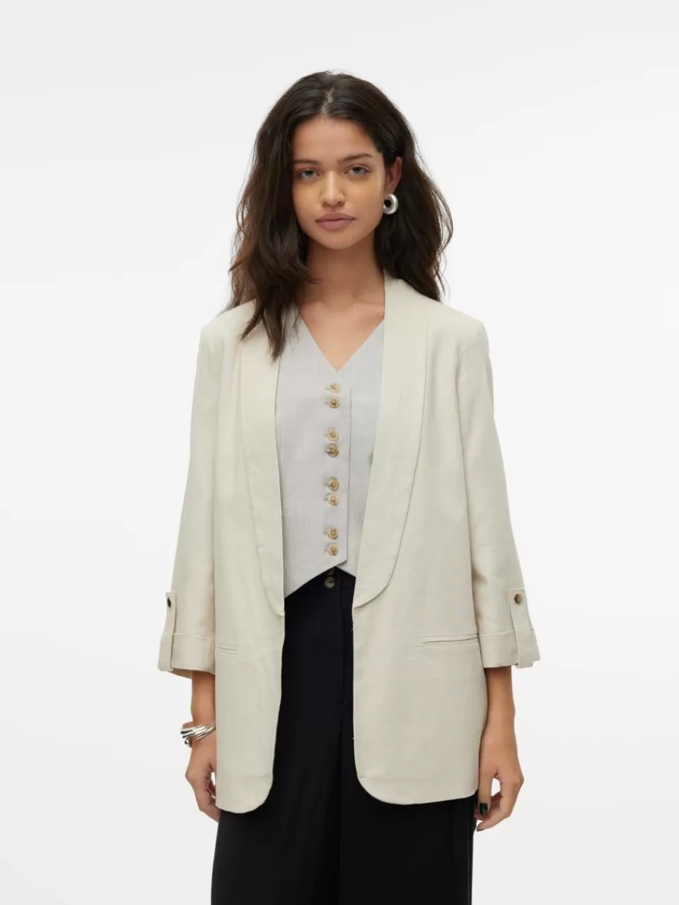 Shop VERO MODA VMDINNA Blazer Oatmeal