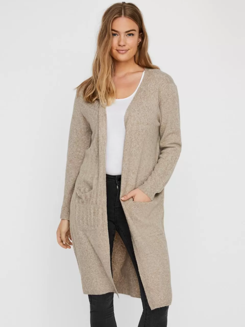 Shop VERO MODA VMDOFFY Strikket cardigan Sepia Tint