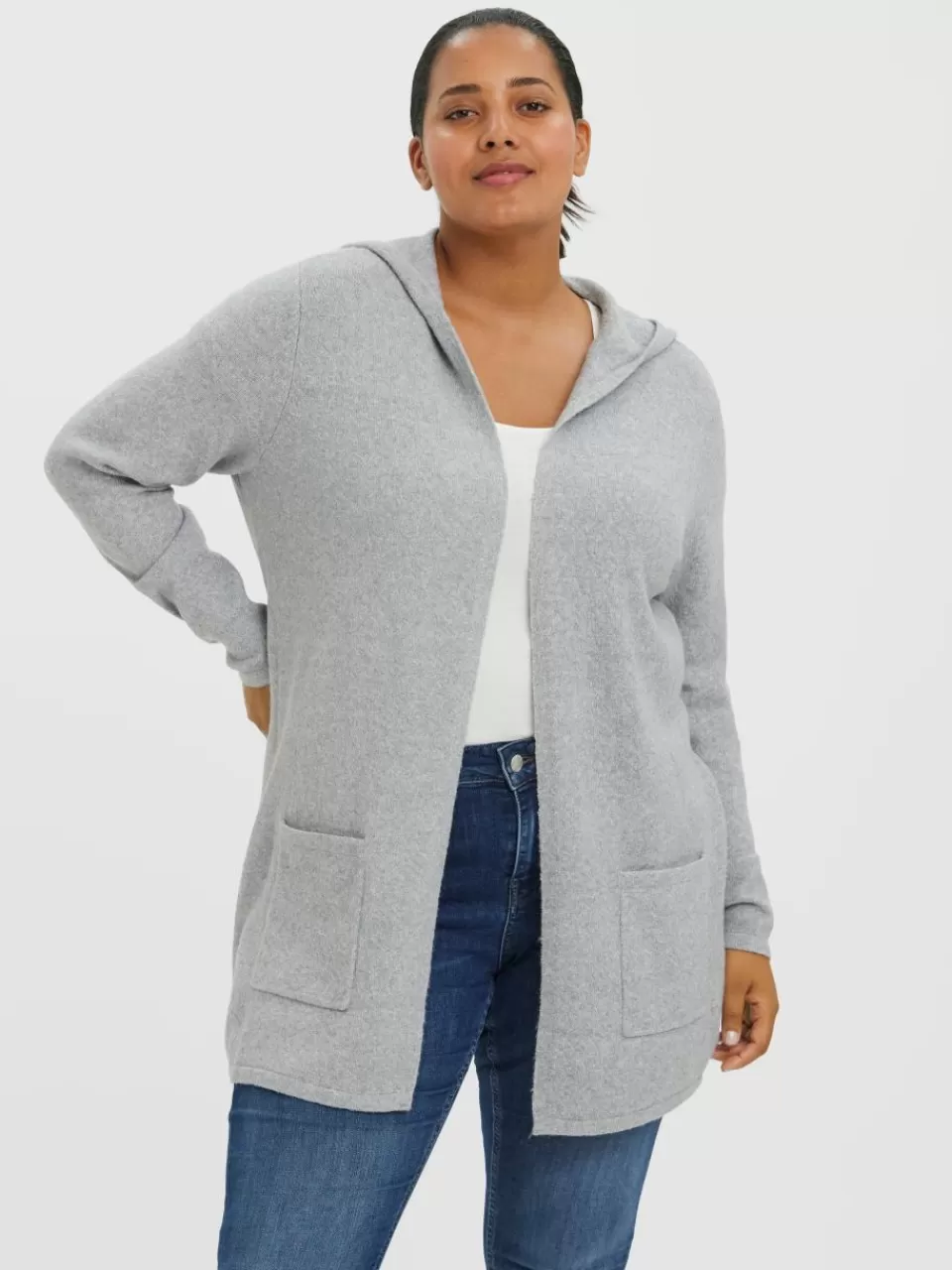 Shop VERO MODA VMDOFFY Strikket cardigan Light Grey Melange