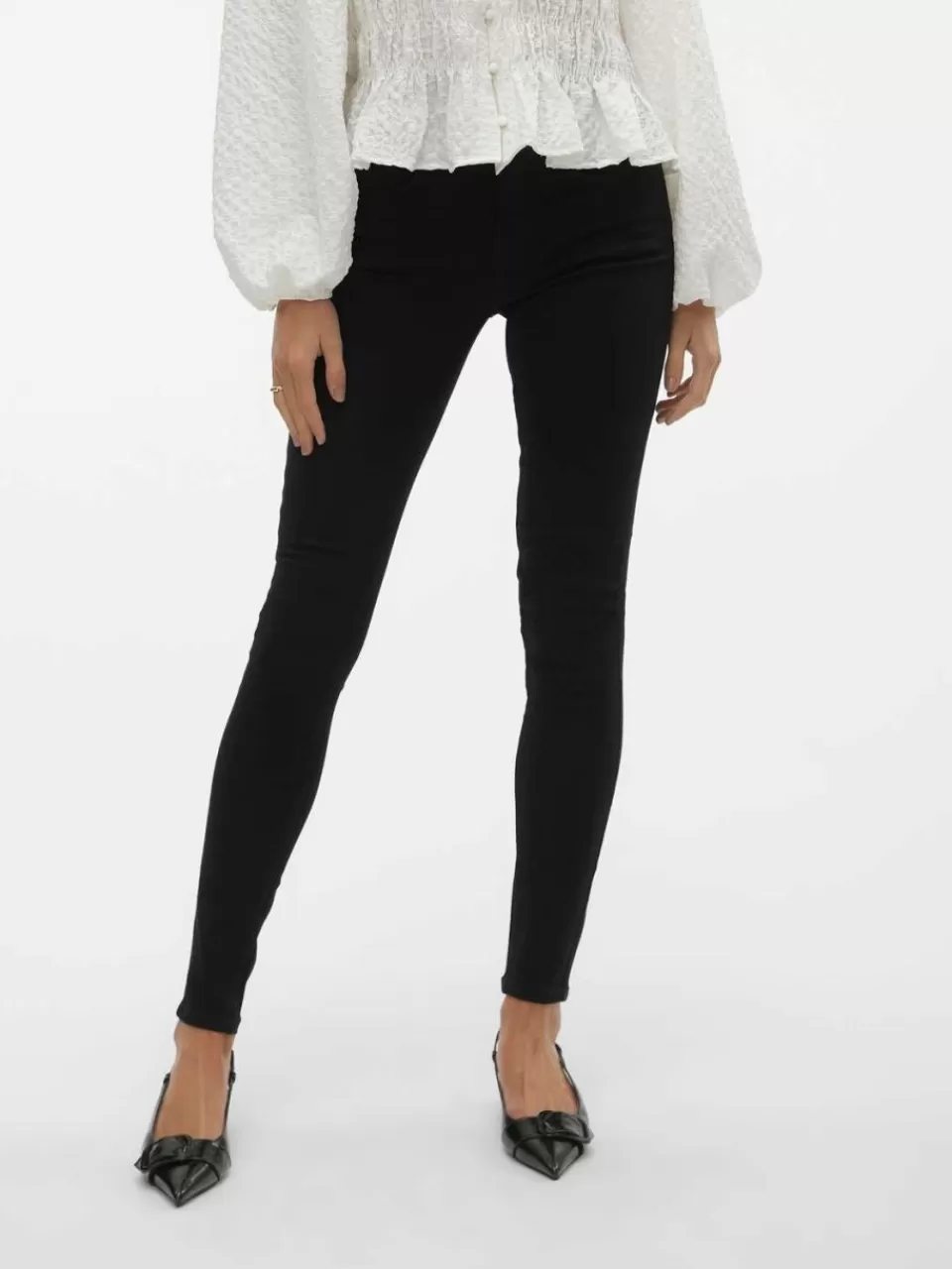 Best VERO MODA VMDONNA Super high rise Skinny Fit Jeans Black Denim