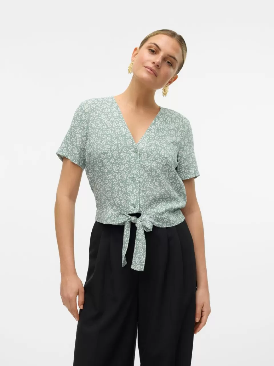 Store VERO MODA VMEASY Topp Hedge Green