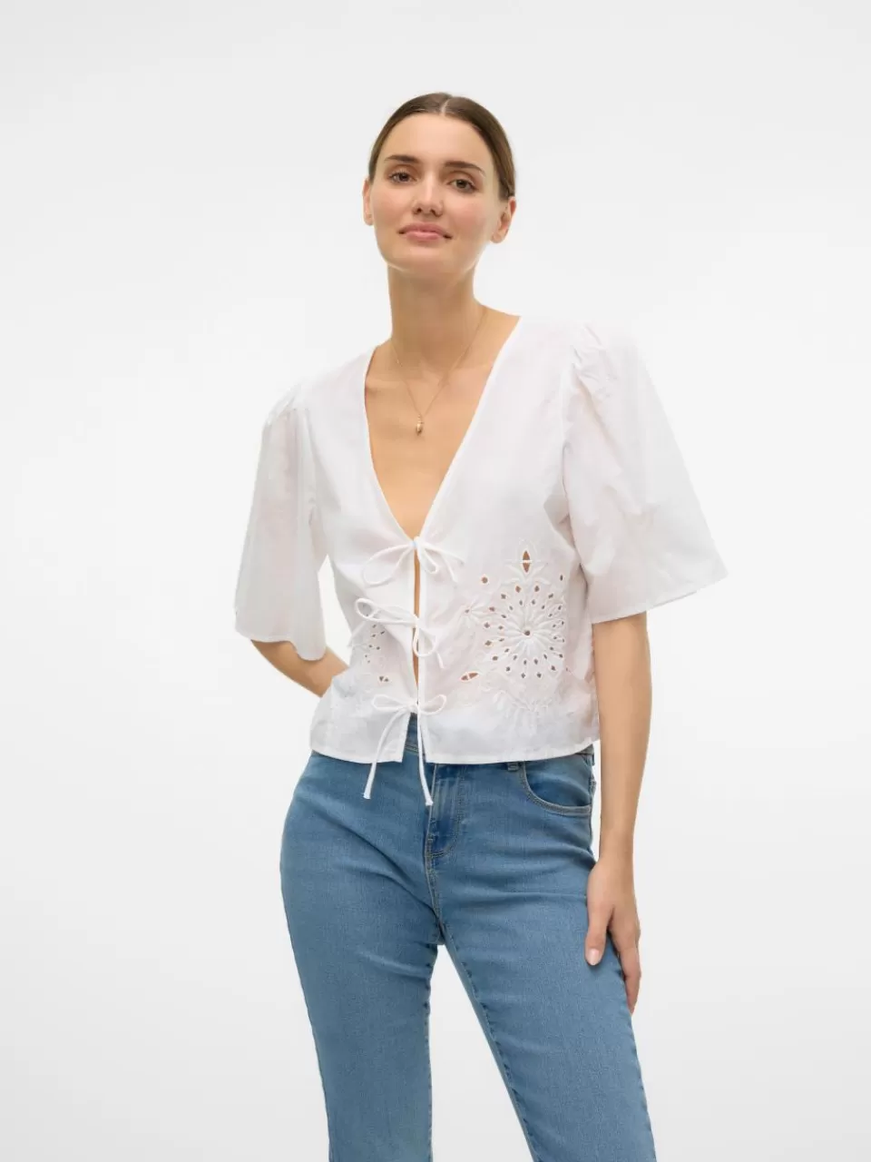 Clearance VERO MODA VMELENA Topp Bright White